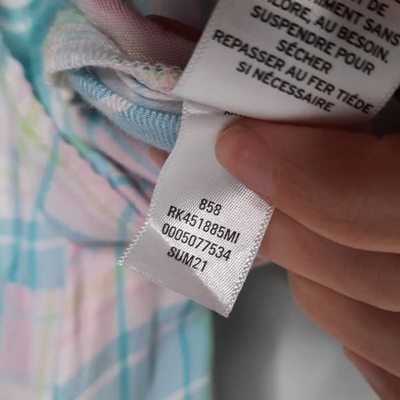 Abound Pastel Plaid Tiered Sun Slip Dress M - Picture 7 of 7